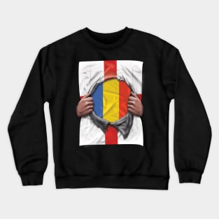 Romania Flag English Flag Ripped - Gift for Romanian From Romania Crewneck Sweatshirt